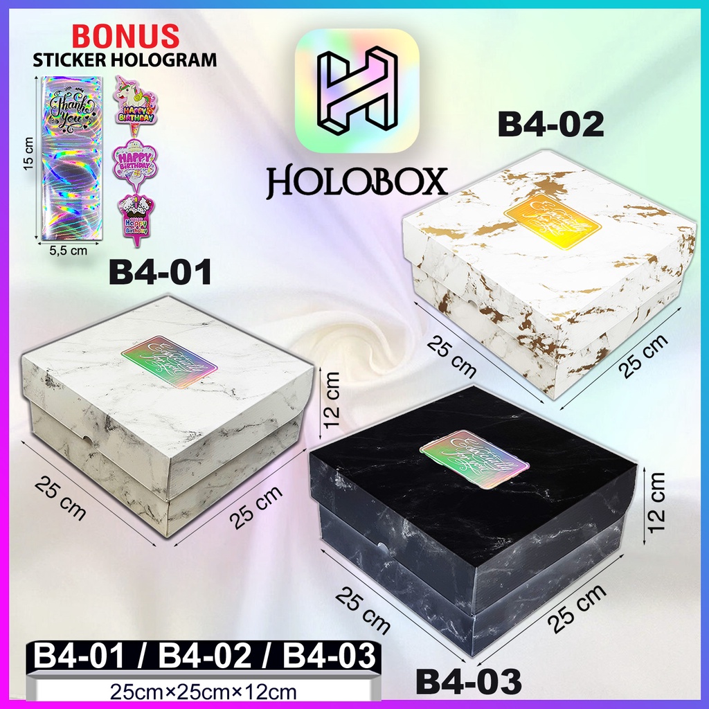 

Kotak Kue / Kado / Murah / Marbel / Serbaguna / Dus / Box / Packaging / 25X25X12|B4