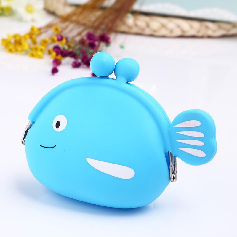 MurmerOfficial D029 Dompet Koin karakter motif ikan Lucu Jelly Silicone wallet Coin Silikon