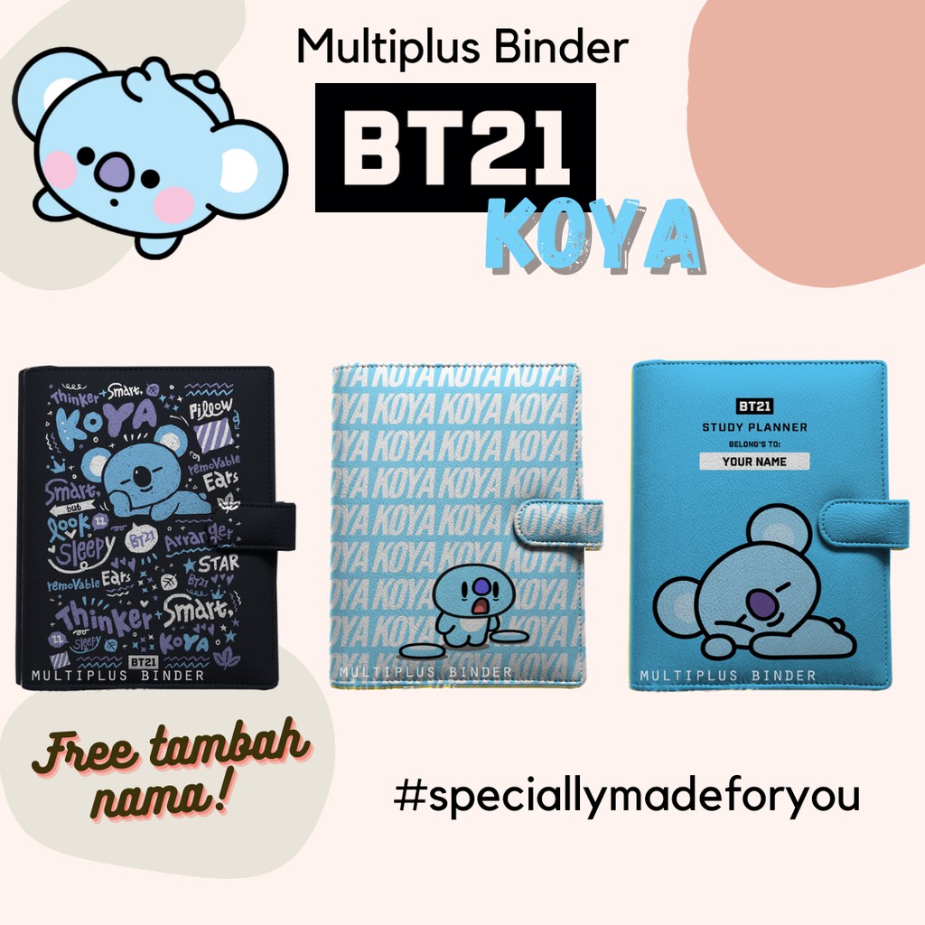 

Binder BT21 Koya Custom 26 Ring B5 / 20 Ring A5 / 6 Ring A6 FREE Tambah Nama!