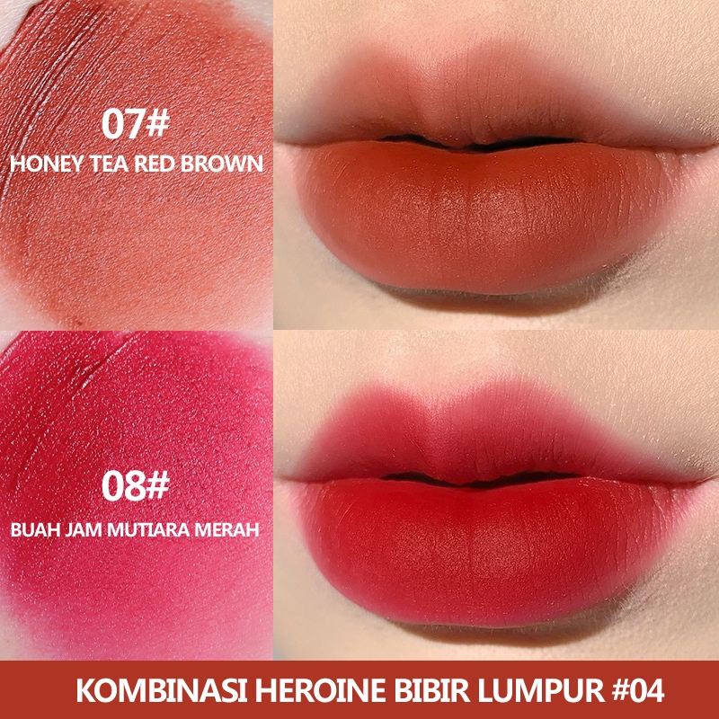 (2PCS)MINSHZEE 2pcs/Box lip gloss Lipgloss matte Lembut Tahan Lama Melembabkan Dengan