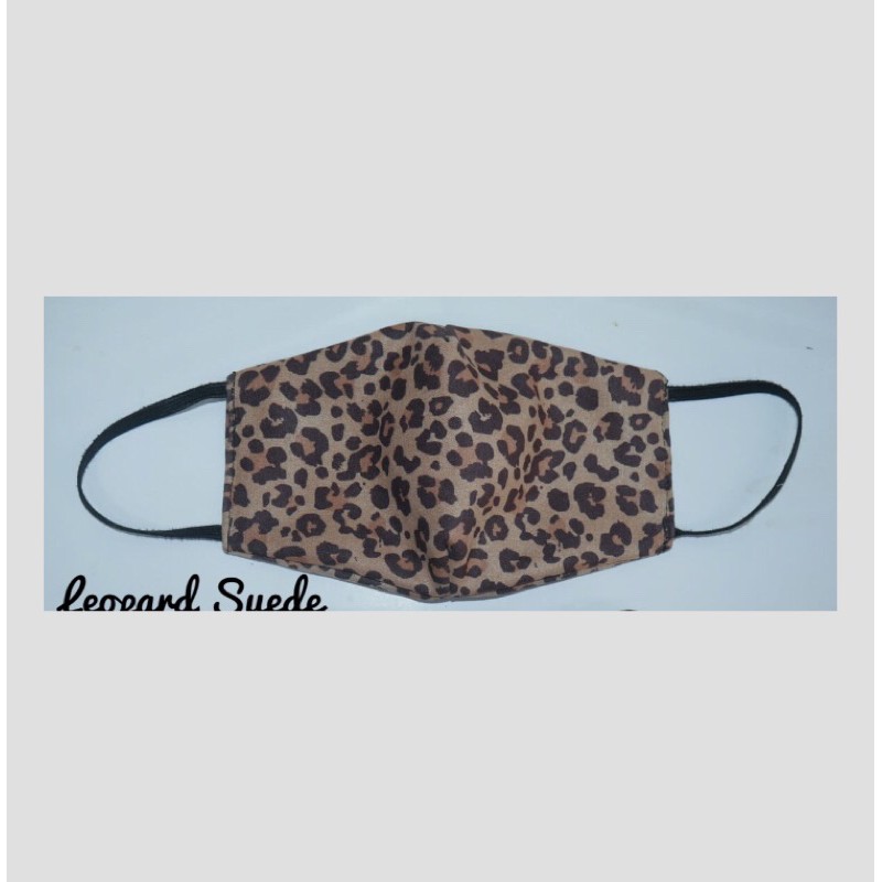 PROMO!!! Realpict .. Masker Kain Leopard Suede Premium Dewasa