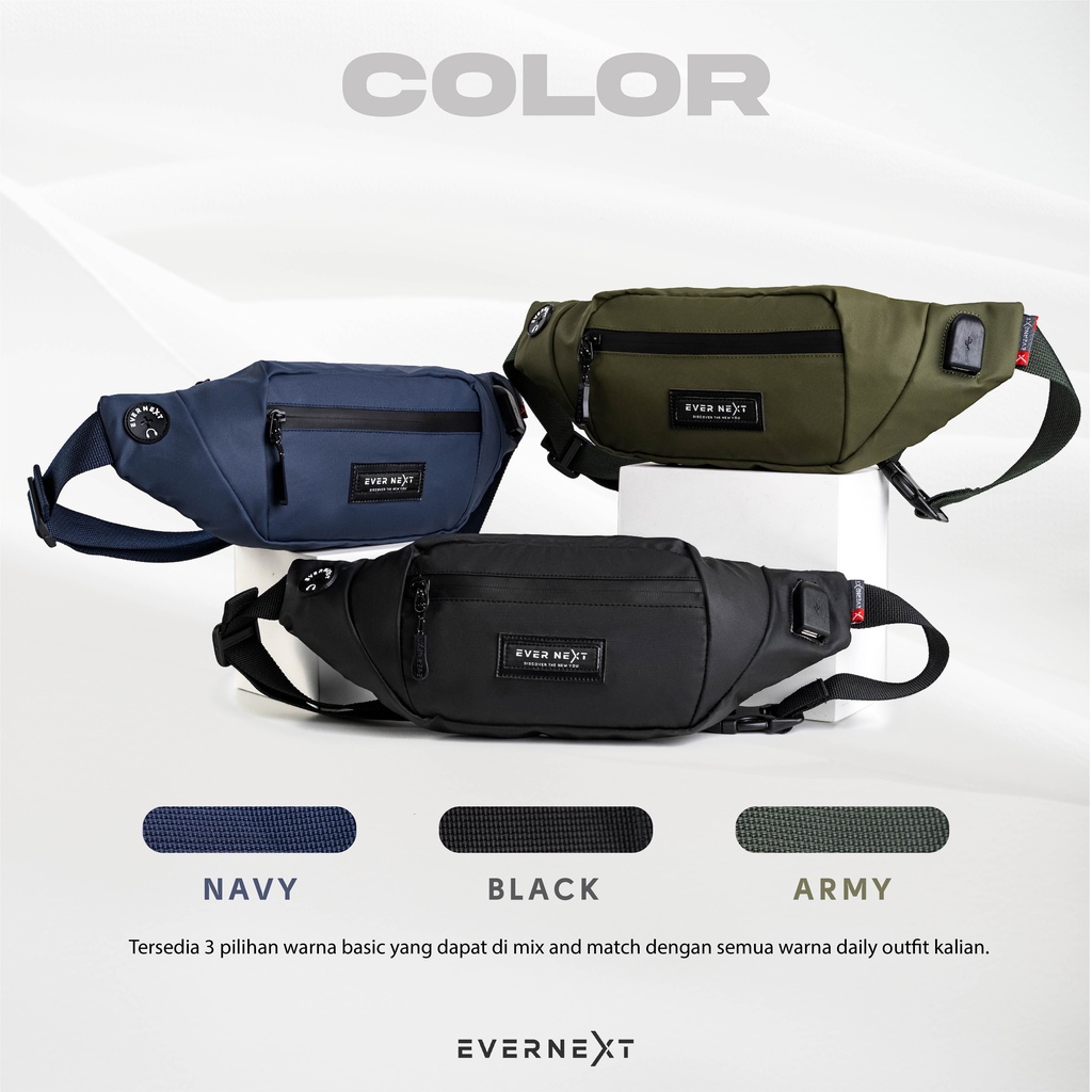 Tas Waist Bag Selempang Slempang Distro Anti Air Waterproof Pria Cowok Tas Pinggan Selempang Simpel Keren Anti Air Waterproof