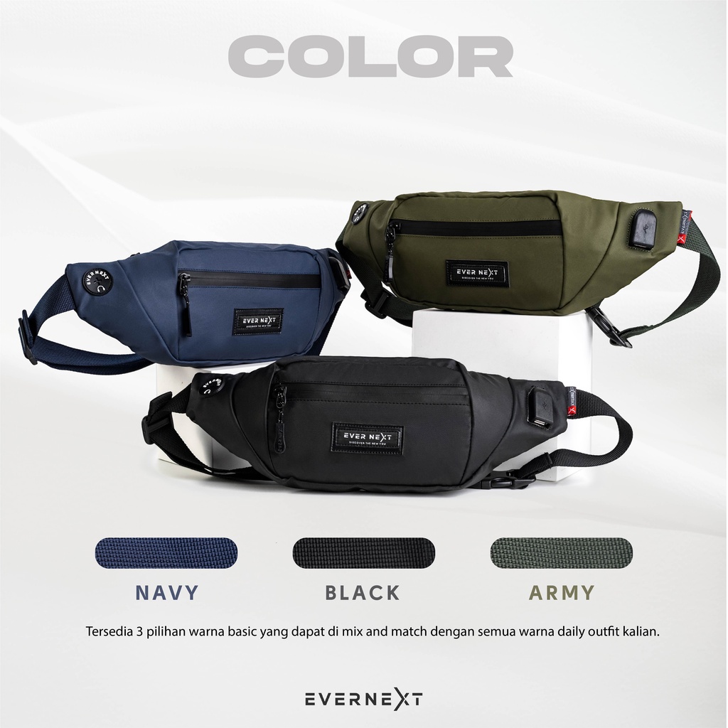 Tas Waist Bag Selempang Slempang Distro Anti Air Waterproof Pria Cowok Tas Pinggan Selempang Simpel Keren Anti Air Waterproof