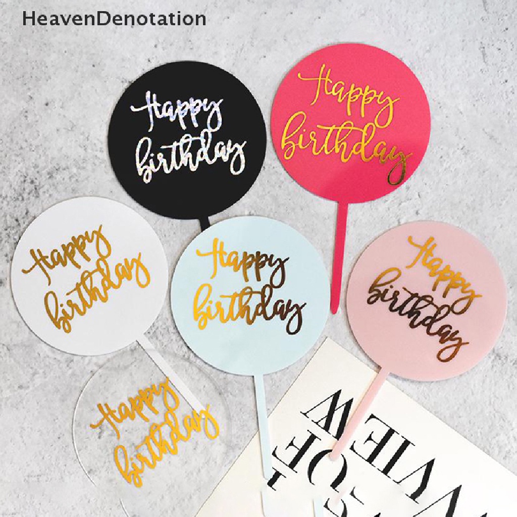 1pc Topper Kue Desain Happy Birthday Bahan Akrilik Untuk Dekorasi Pesta