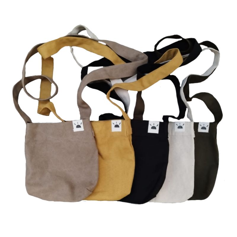 ZAJA - Mini Sling Bag Canvas Unisex 20x17cm / Tas Kanvas Selempang Kecil Untuk Bawa Barang-barang Pribadi / Sling Bag Kanvas Mini Ootd Kaula Muda / Tas Sandang Samping Yang Elegant