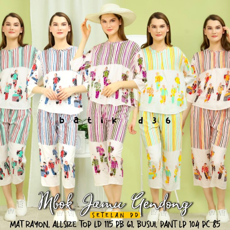 (Semerbak) Setelan celana blus rayon halus kekinian setcel adem oneset baju santai wanita murah terb