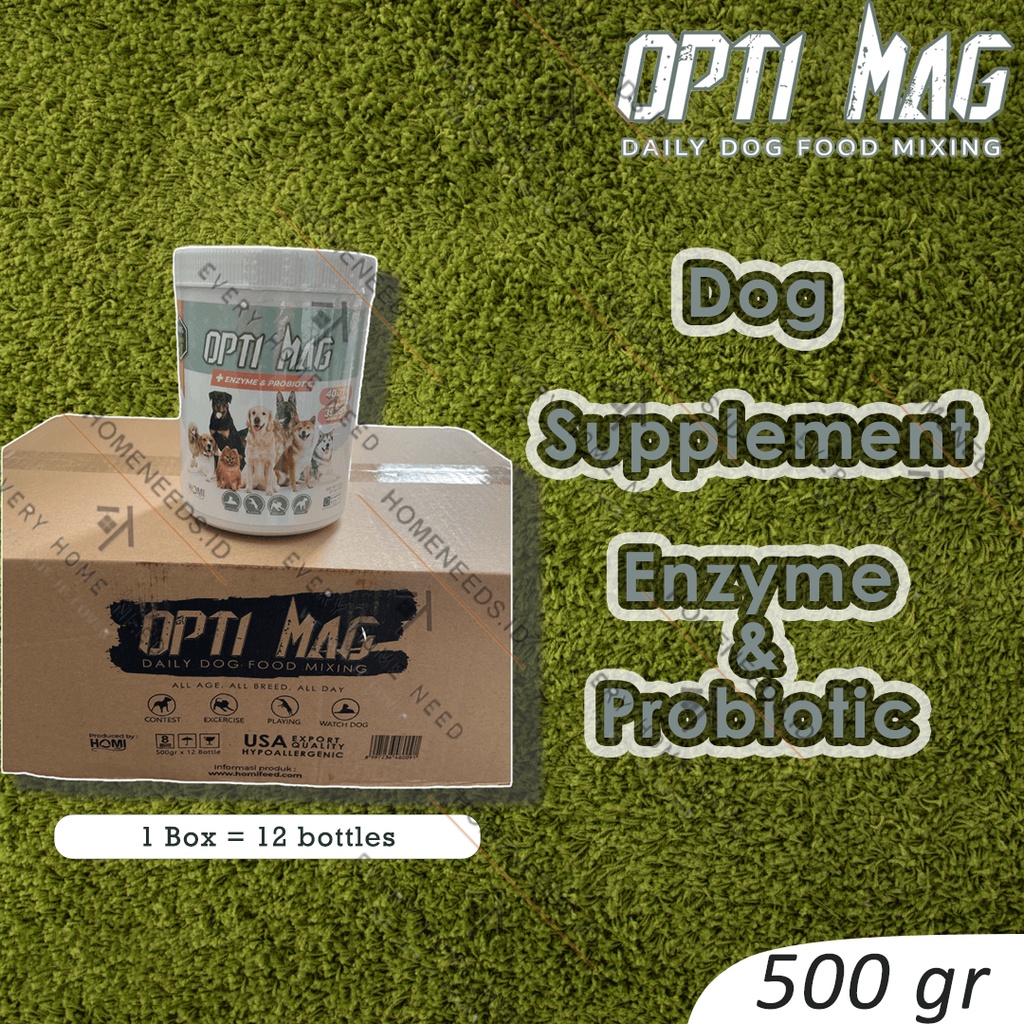 OPTI MAG Enzyme & Probiotic 500gr Dog Supplement / Vitamin Anjing