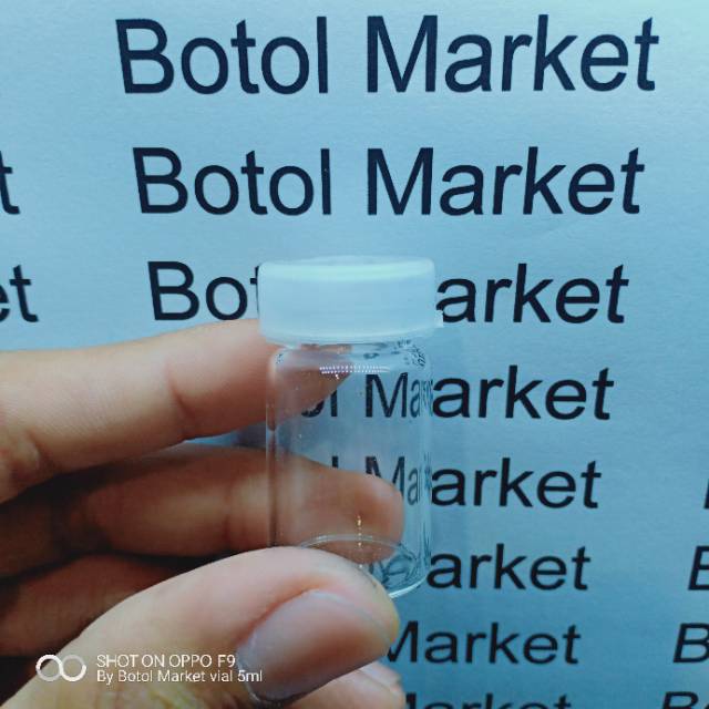 Botol kaca vial 5ml tutup plastik