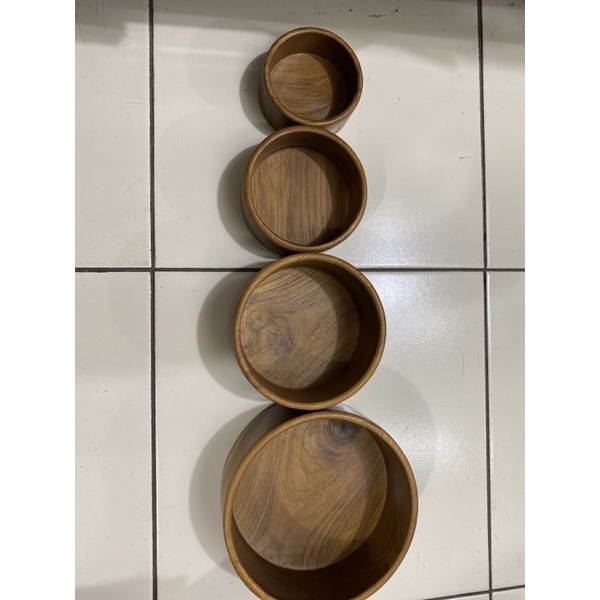 Wooden Bowl Set of 4 / Mangkuk Kayu Set isi 4