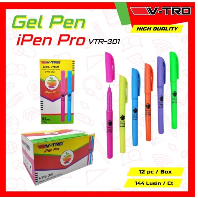 12 pcs Bolpoin Ipen x / Pulpen Ipen xr / Pulpen Apel / Gel / (Harga 1 Lusin)