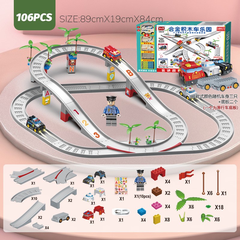 [FUNNY]Mainan Rail Mobil Polisi Ambulan Dan Damkar Bisa Cas Ulang / Adventure Rail Car