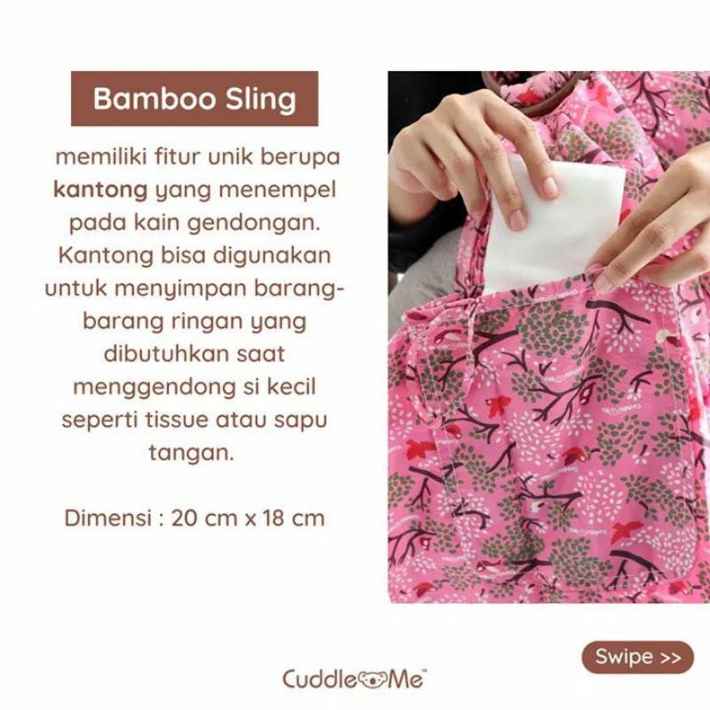 CuddleMe Ring Sling Bamboo Gendongan Samping