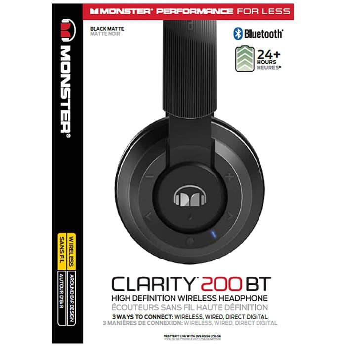 Bluetooth Monster Clarity 200BT High Definition Wireless Headphones