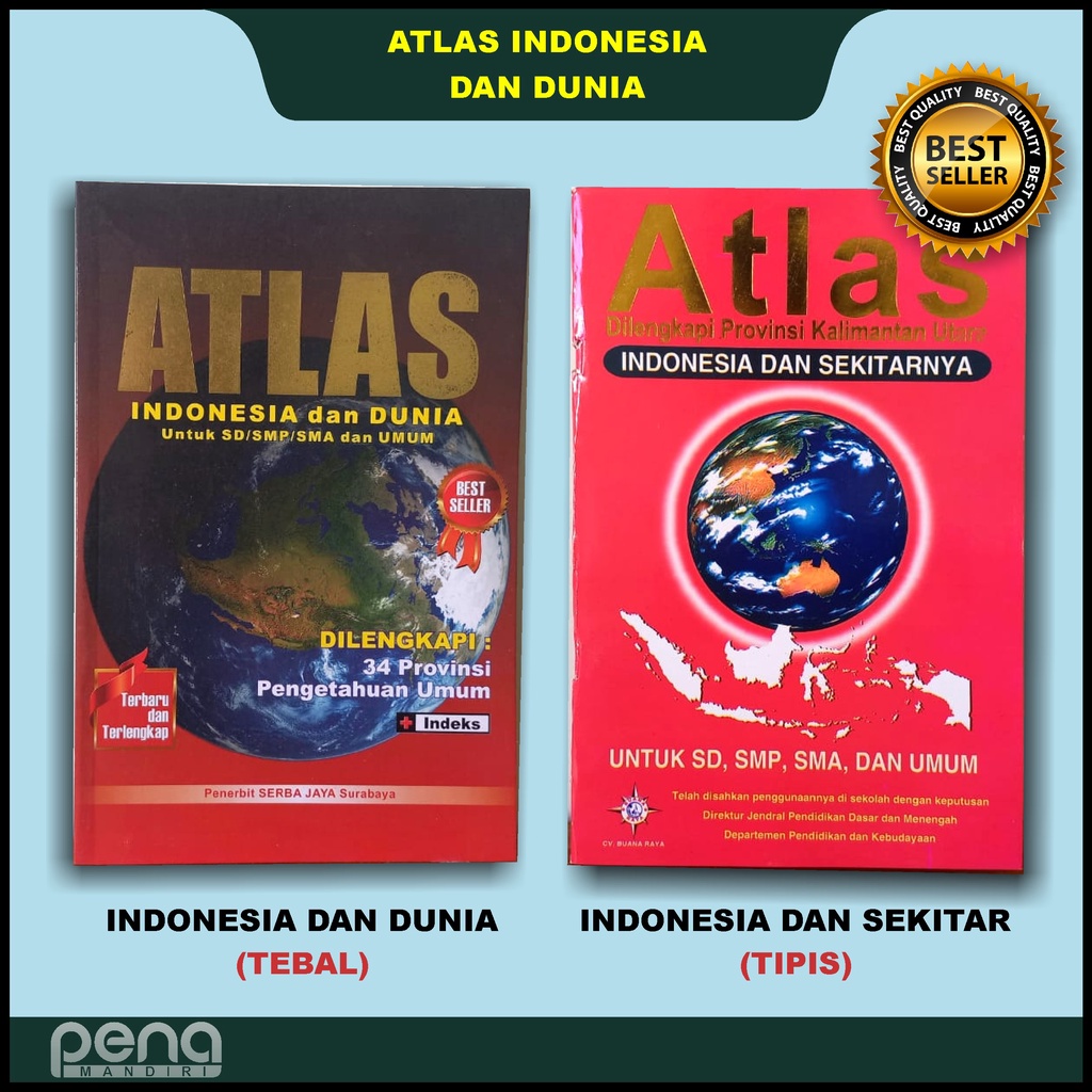 Buku Atlas Indonesia dan Dunia Lengkap