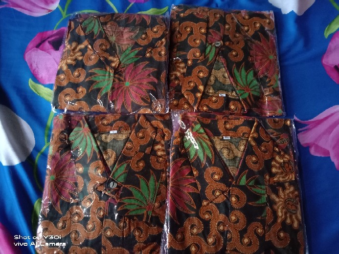 Baju Batik Couple Keluarga Gamis Busui Seragam Batik Keluarga Modern Motif Sogan Sekar Terbaru