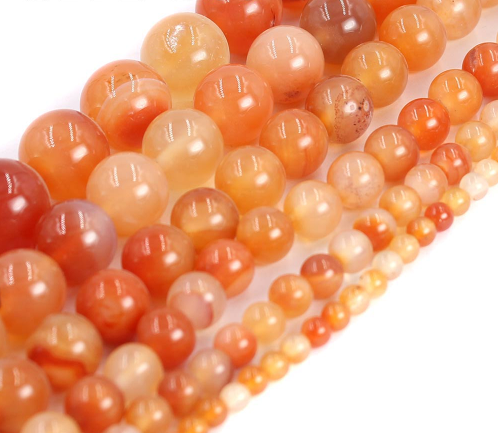 Round Carnelian Gemstone Natural Stone Beads