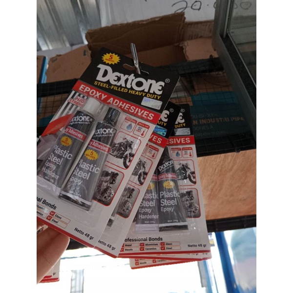 

lem dextone epoxy 5 menit. lem besi, lem serbaguna 48gram