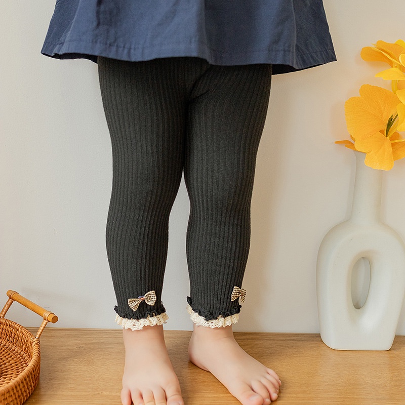 Legging Celana Panjang Anak Bayi Perempuan PREMIUM bahan tebal Model Dasi bunga umur 0 - 4 tahun