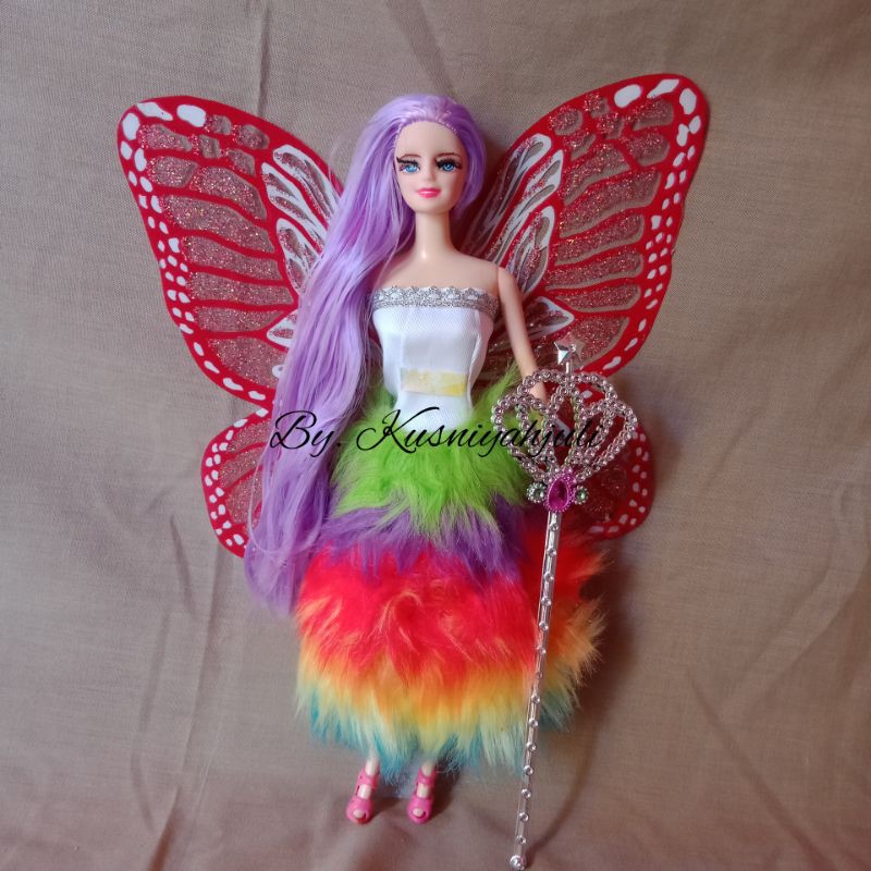 Barbie Peri Bulu Rainbow