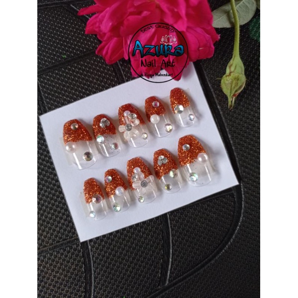 KUKU PALSU EMAS GOLD / NAIL ART / Agen KUPAL WEDDING