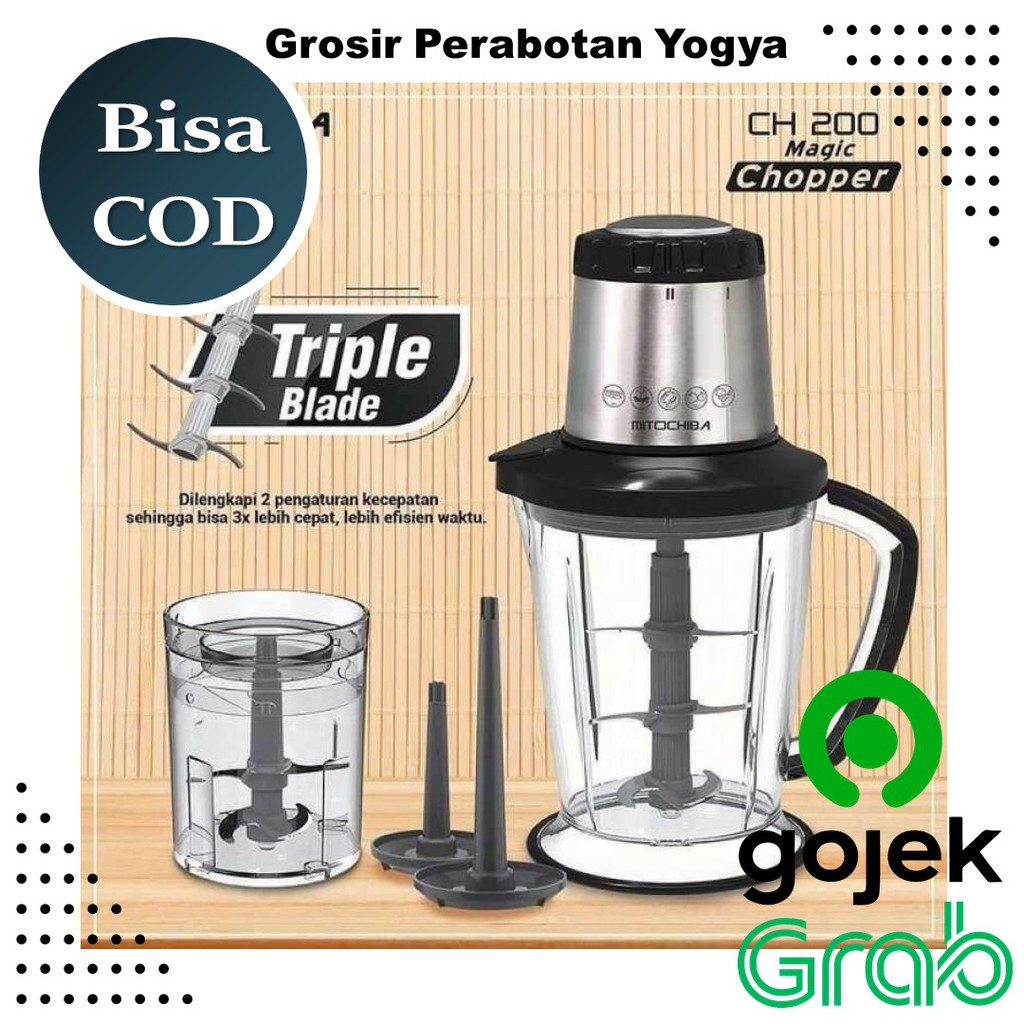 MITOCHIBA CH200 KAPASITAS 2L/ ORIGINAL 100% GARANSI RESMI  MAGIC CHOPPER/ FOOD CHOPPER/ BLENDER DAGI