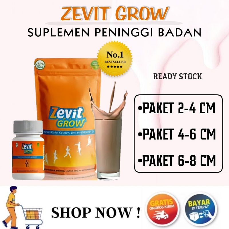 [TERLARIS] ZEVIT GROW PENINGGI BADAN OROGINAL | KAPSUL DAN SUSU | PENAMBAH TINGGI BADAN TERBAIK | ZI