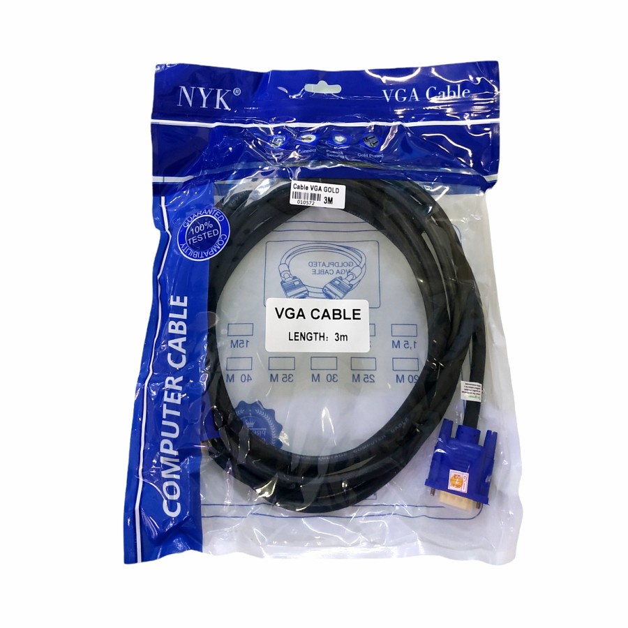 NYK Kabel VGA 3M Gold Plate Male to Male