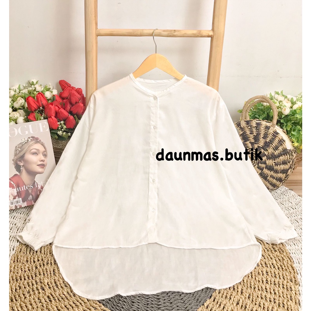 1KG MUAT 5PCS | LOISE BLOUSE BALONA RAYON JUMBO PINGUIN BLOUSE VISCOSE PREMIUM HITS OOTD SELEBGRAM-LOISE WHITE