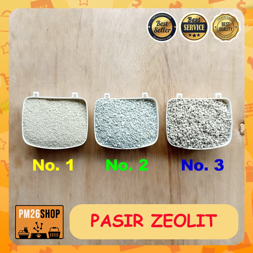 Pasir Kucing Zeolit Pasir Zeolit No. 1 No. 2 atau No. 3 Repack 1 Kg