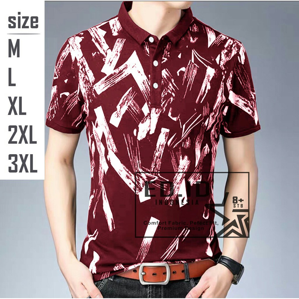 ZP Kaos Polo Pria T-Shirt Pria Adris Tangan Pendek Size M,L,XL