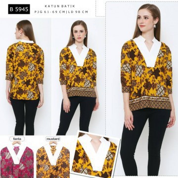 Blouse Katun Batik Wanita Hello elice ( B 5945 )
