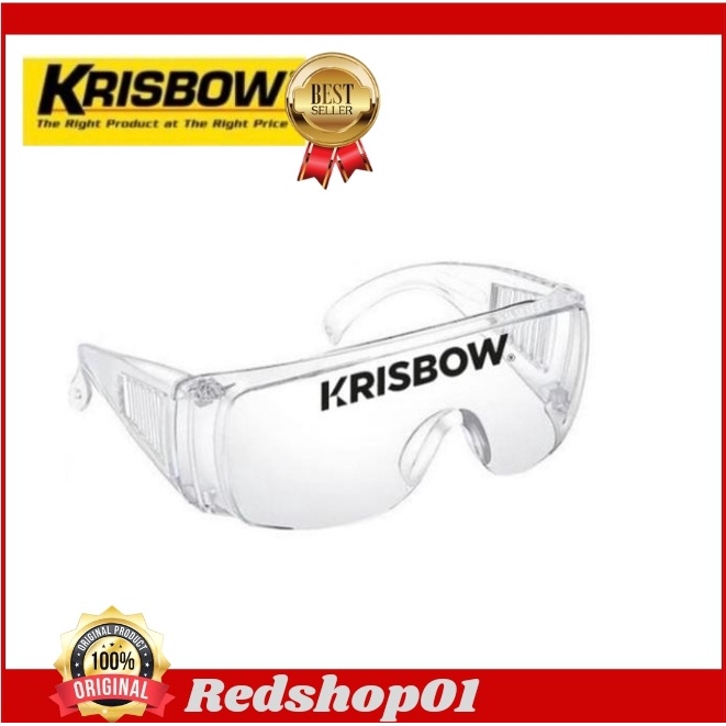 Kaca mata Krisbow clear/Kaca mata Pelindung/Spectacle Clear/Kaca mata safety.