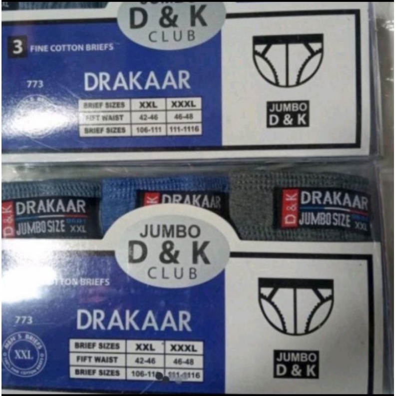 CELANA DALAM PRIA JUMBO DRAKAAR / CD PRIA BIG SIZE ISI 3PCS