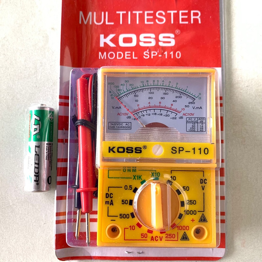 AVOMETER MULTITESTER MULTIMETER ANALOG KECIL MINI KOSS SP -110 ALAT PENGUKUR ARUS