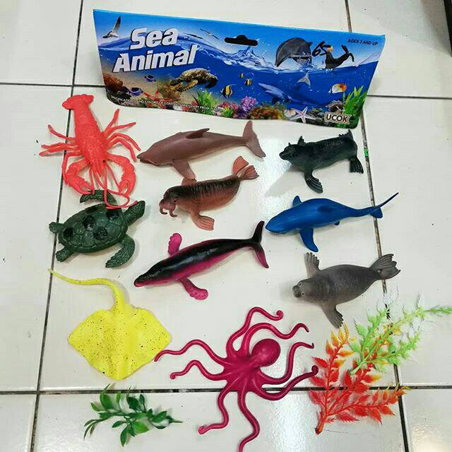 Mainan hewan laut - ikan karet - shark karet - mainan ikan laut - action figure sea animal