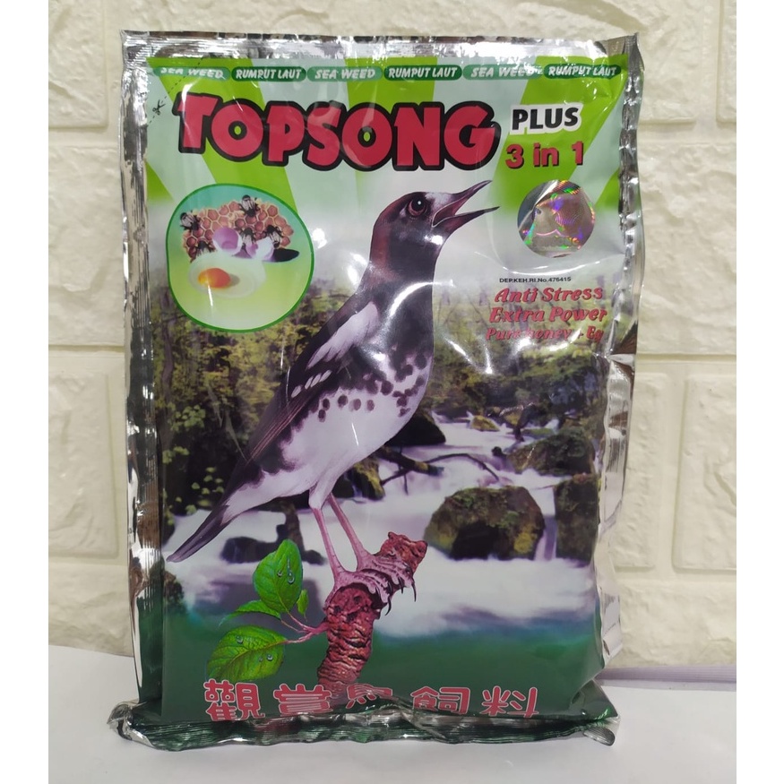 Pakan Burung Topsong 3in1 voer TOP SONG pakan burung kacer punglor murai c.ijo
