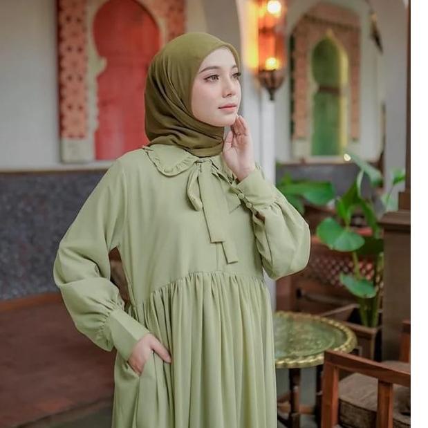 Model Baru Azayla dress / dress simple / outfit lebaran / dress ter/ gamis kekinian / gamis termurah