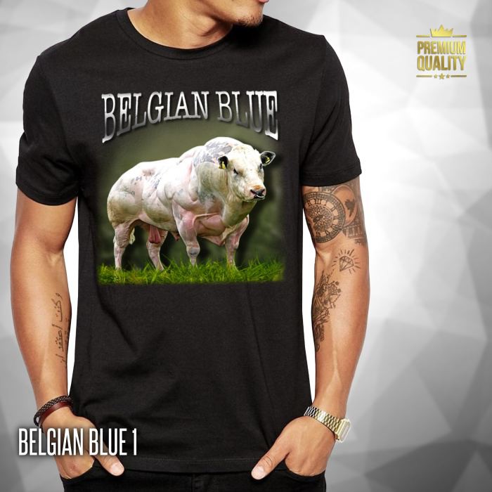 KAOS SAPI Baju Kaos Gambar SAPI BELGIAN BLUE Kaos Sapi Raksasa Distro Kaos PREMIUM Kaos Jagal Sapi
