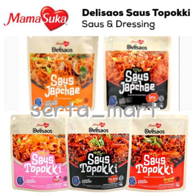 

Mamasuka Delisaos Saus Topokki 100gr / Saos Tteokbokki Toppoki / Saus Japchae Mama Suka