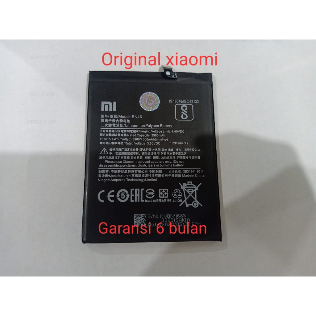 Baterai baterai xiaomi Redmi note 6 bn46 Original