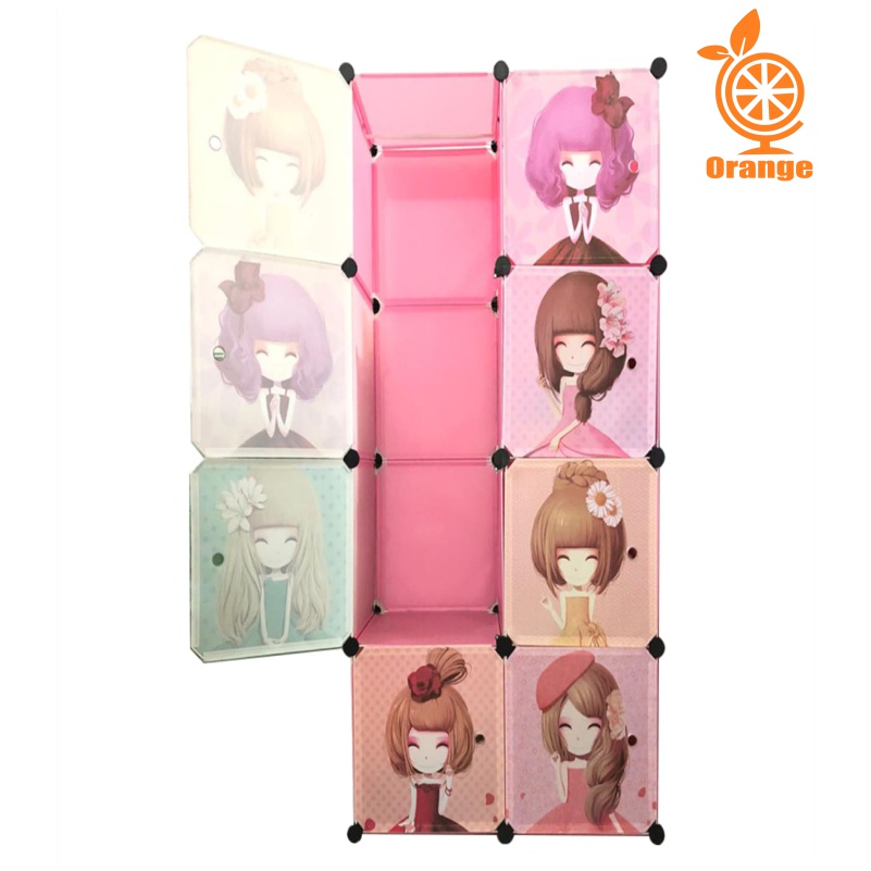 Lemari Pakaian Plastik Gantung 8 Pintu Karakter Serbaguna WD