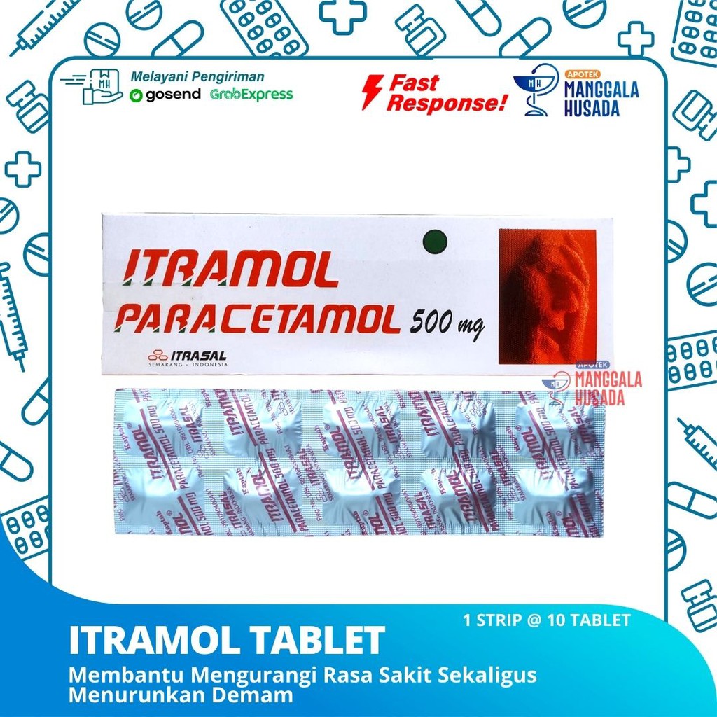 ITRAMOL PARACETAMOL 500 mg PERSTRIP @ 10 TABLET