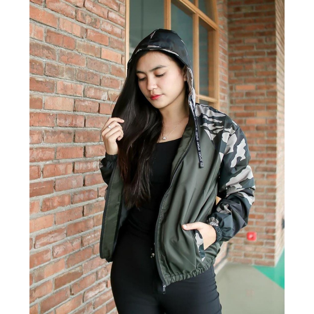 Drasting Army Jaket Wanita Bahan Flacee