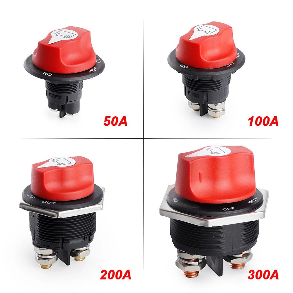 Cut Off Power Isolator Disconnecter Disconnect Power Leakage Protection 300A / 200A / 100A / 50A ABS Metal Power Isolator Car Battery Switch for Auto Truck Motorcycle Boat Rotary