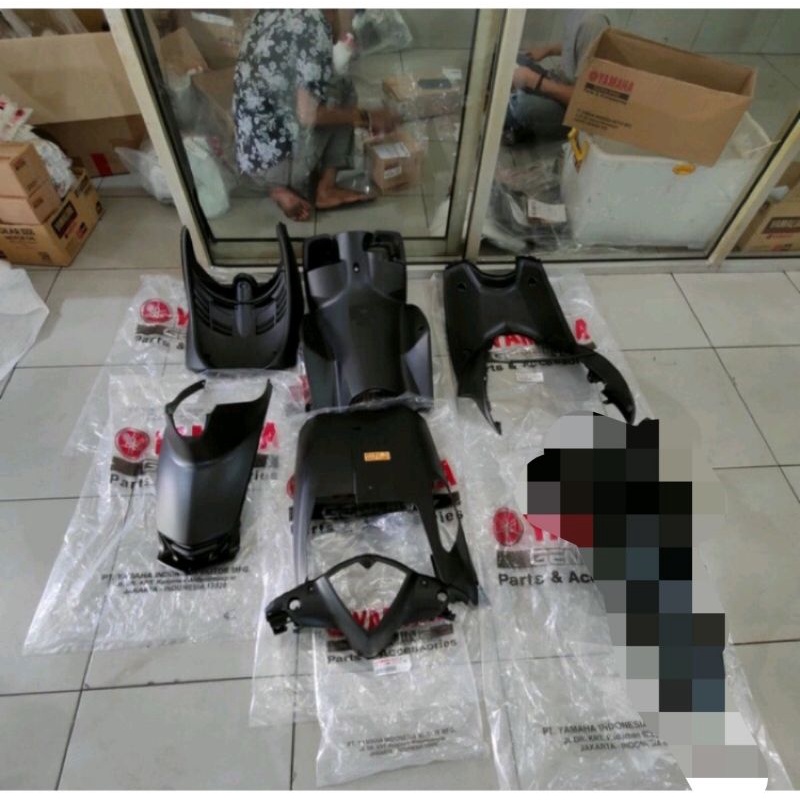 cover body kasar mio j body mio j hitam set tanpa spakbor original yamaha