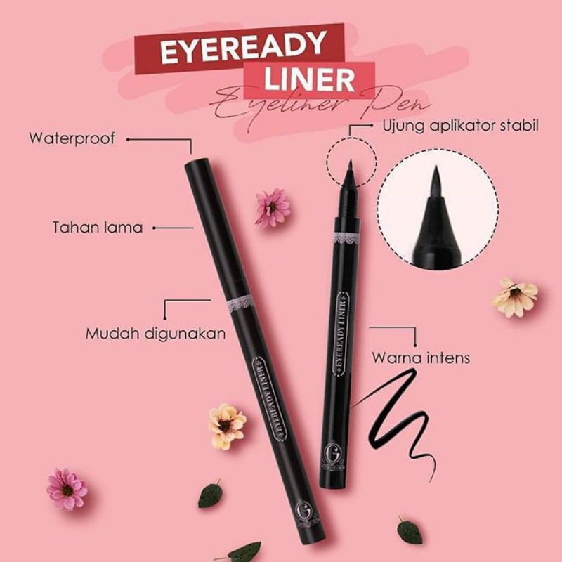 MADAME GIE Eyeready Liner|Wing It Lady ~ Eyeliner Pen Black Waterproof Spidol