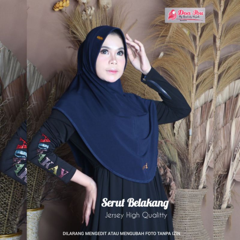 JILBAB SERUT BELAKANG POLOS DOA IBU BY BUNYAMIN PET ANTEM JERSY HIGHQUALITY/HIJAB HQ PET ANTEM DOI U