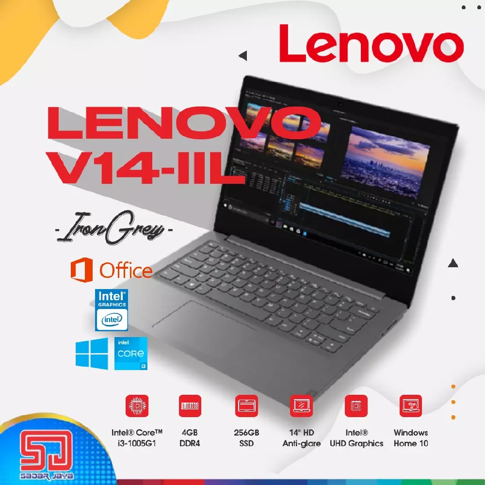 Lenovo V14 i3-1005G1 / 4GB / SSD 256 / 14″ HD / WIn10 + OHS - Laptop Sekolah