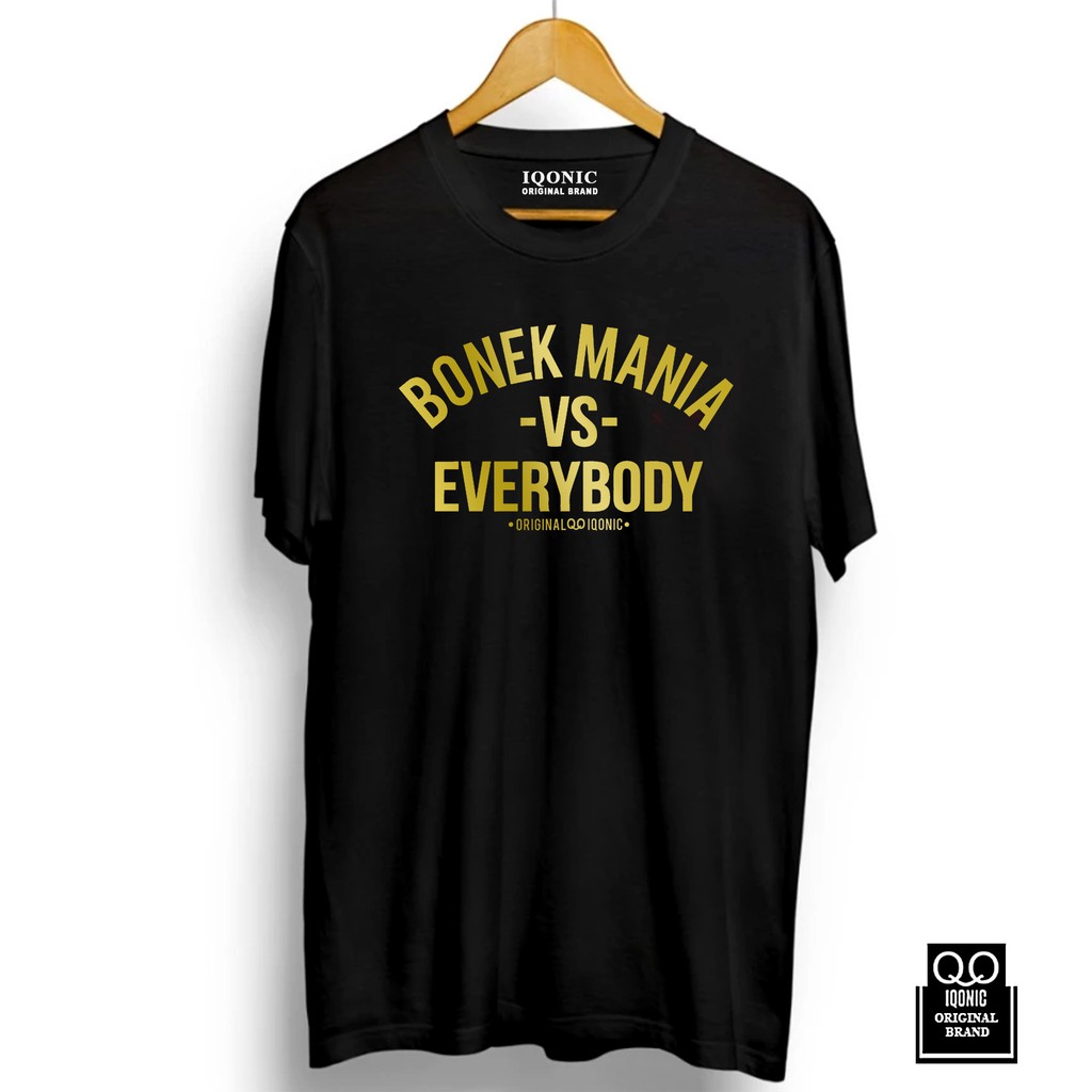 Kaos Distro Men &amp; Women BONEK VS EVERYBODY Text Gold -  Original Premium Quality 100% Catoon