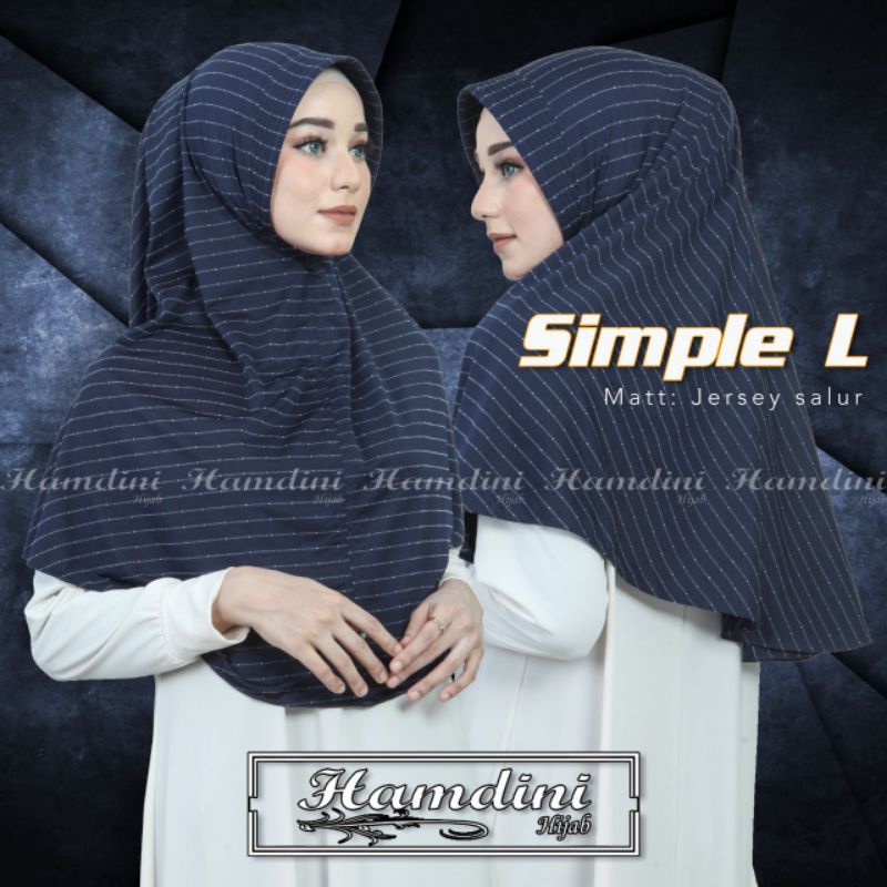 Jilbab Khimar Maryam Simple L Salur Kode 023 Ori Hamdini-Navy